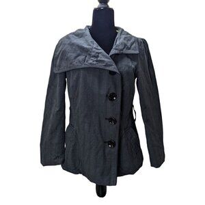 Soia & Kyo Gray Black Prince Of Wales Plaid Cotton-blend Large Coat